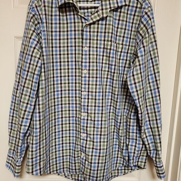 Peter millar button up mens size xl micro check button up 100% cotton preppy - Picture 6 of 8